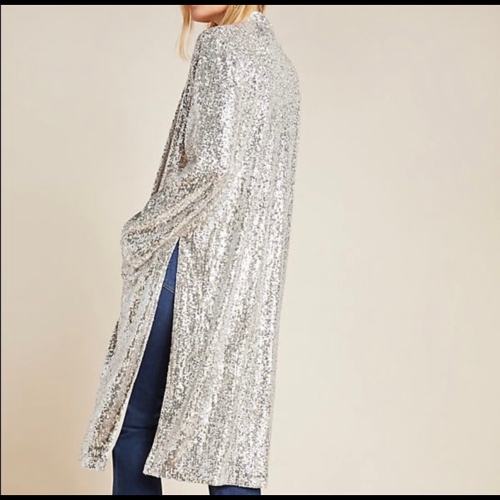 ♥️ SOLD ♥️ NWT Anthropologie Sequin Duster Jacket - S